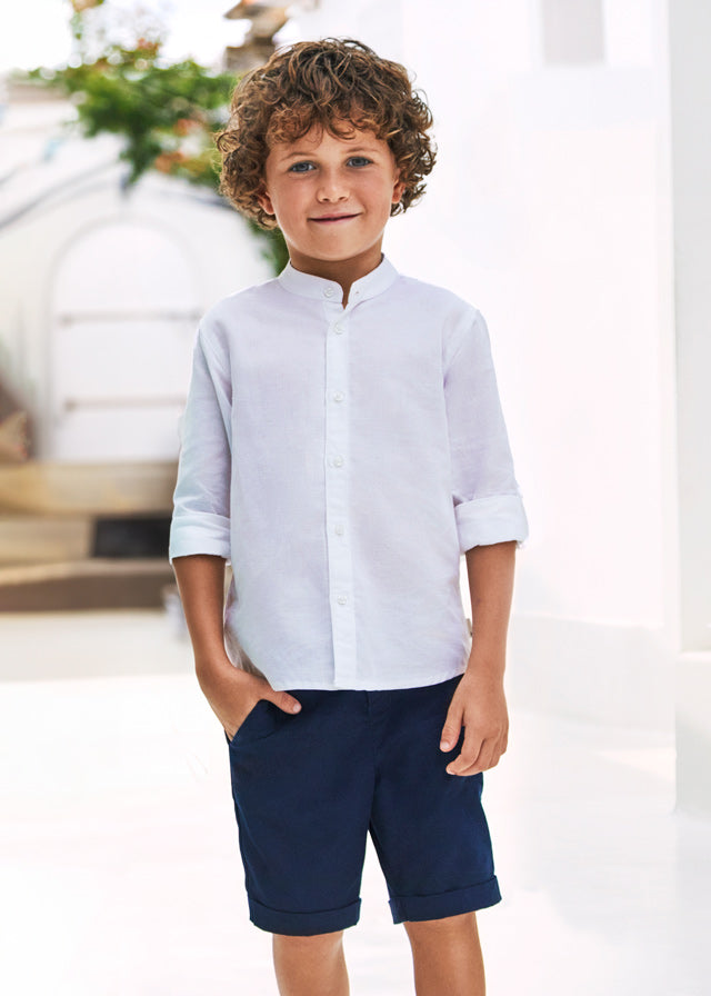 Boys navy hot sale linen shorts