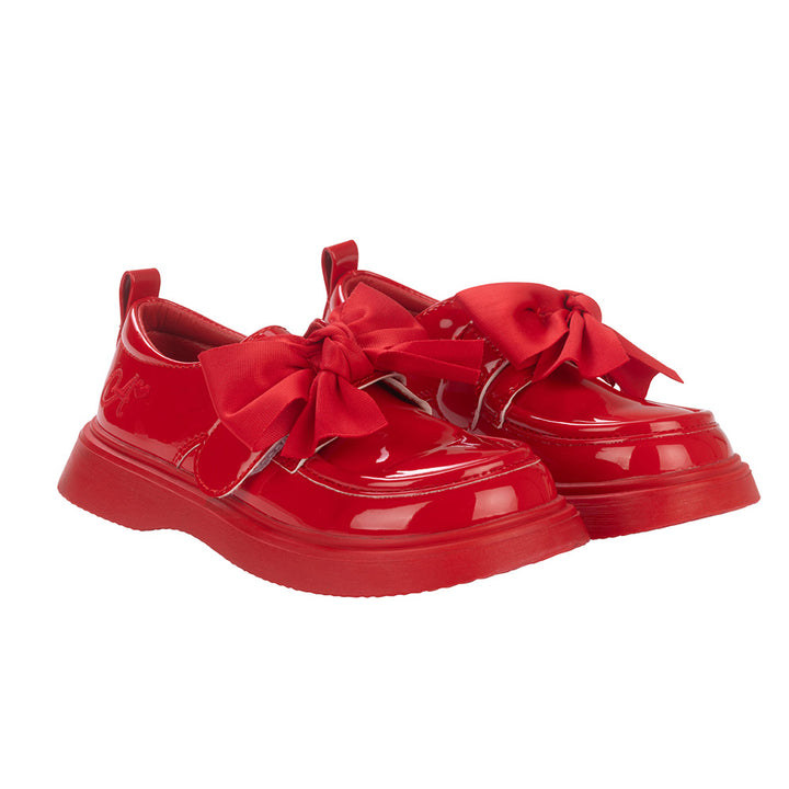 AW24 A Dee Girls Red Mary Bow Shoes