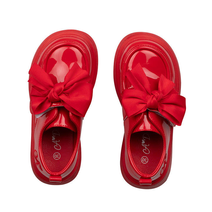 AW24 A Dee Girls Red Mary Bow Shoes