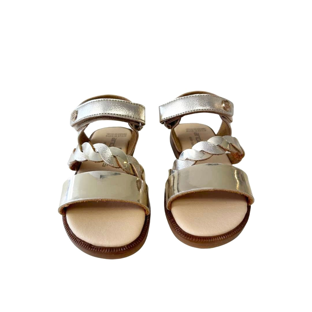 Andanines Girls Gold Plait Sandals