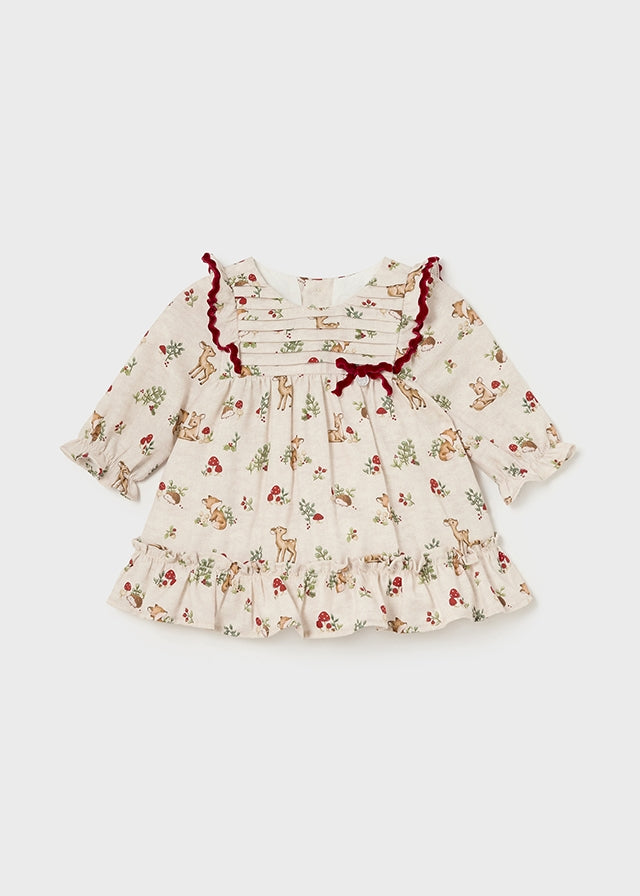 AW24 Mayoral Baby Girls Deer Dress 2887