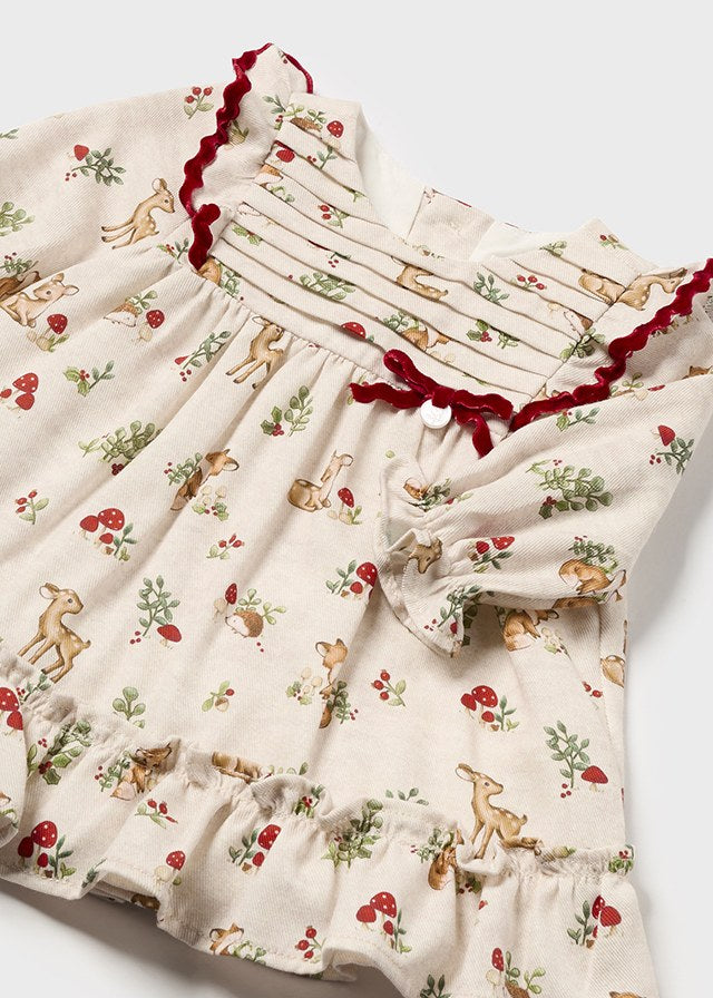 AW24 Mayoral Baby Girls Deer Dress 2887