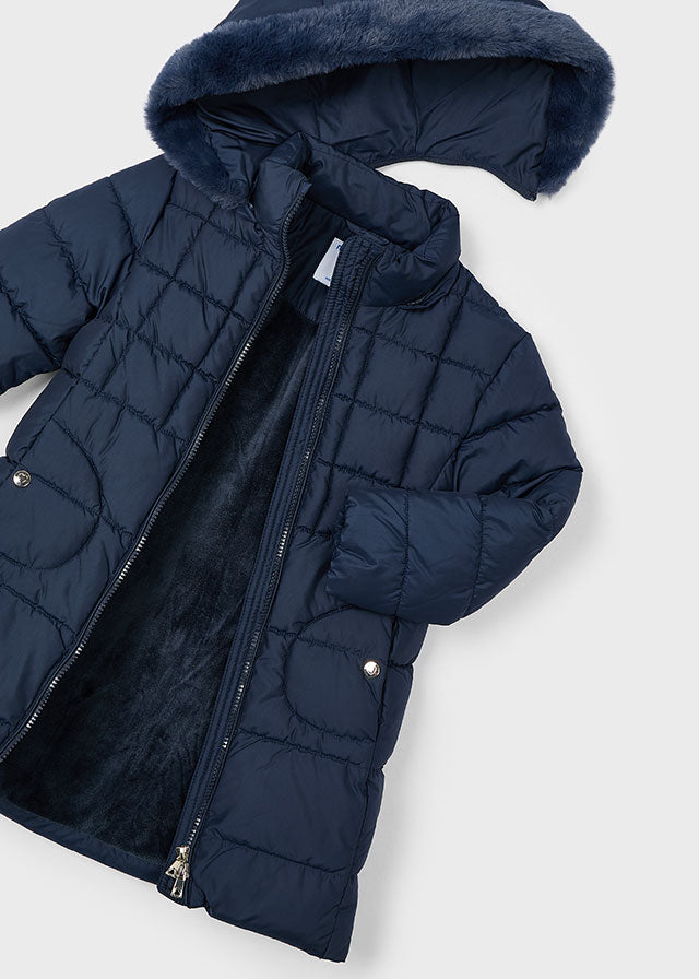 AW24 Mayoral Girls Navy Blue Coat 4490