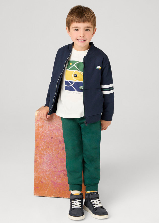 AW24 Mayoral Boys Navy Blue & Green Tracksuit 4880