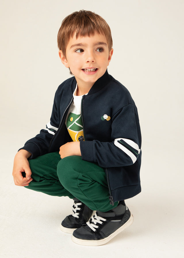 AW24 Mayoral Boys Navy Blue & Green Tracksuit 4880