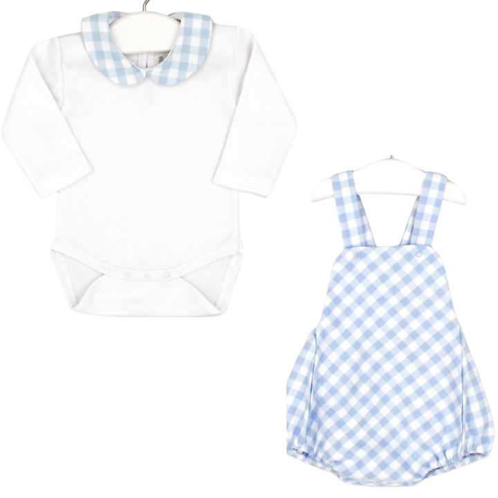 AW24 Rapife Baby Blue & White Check Dungaree Set 4220 & 4222