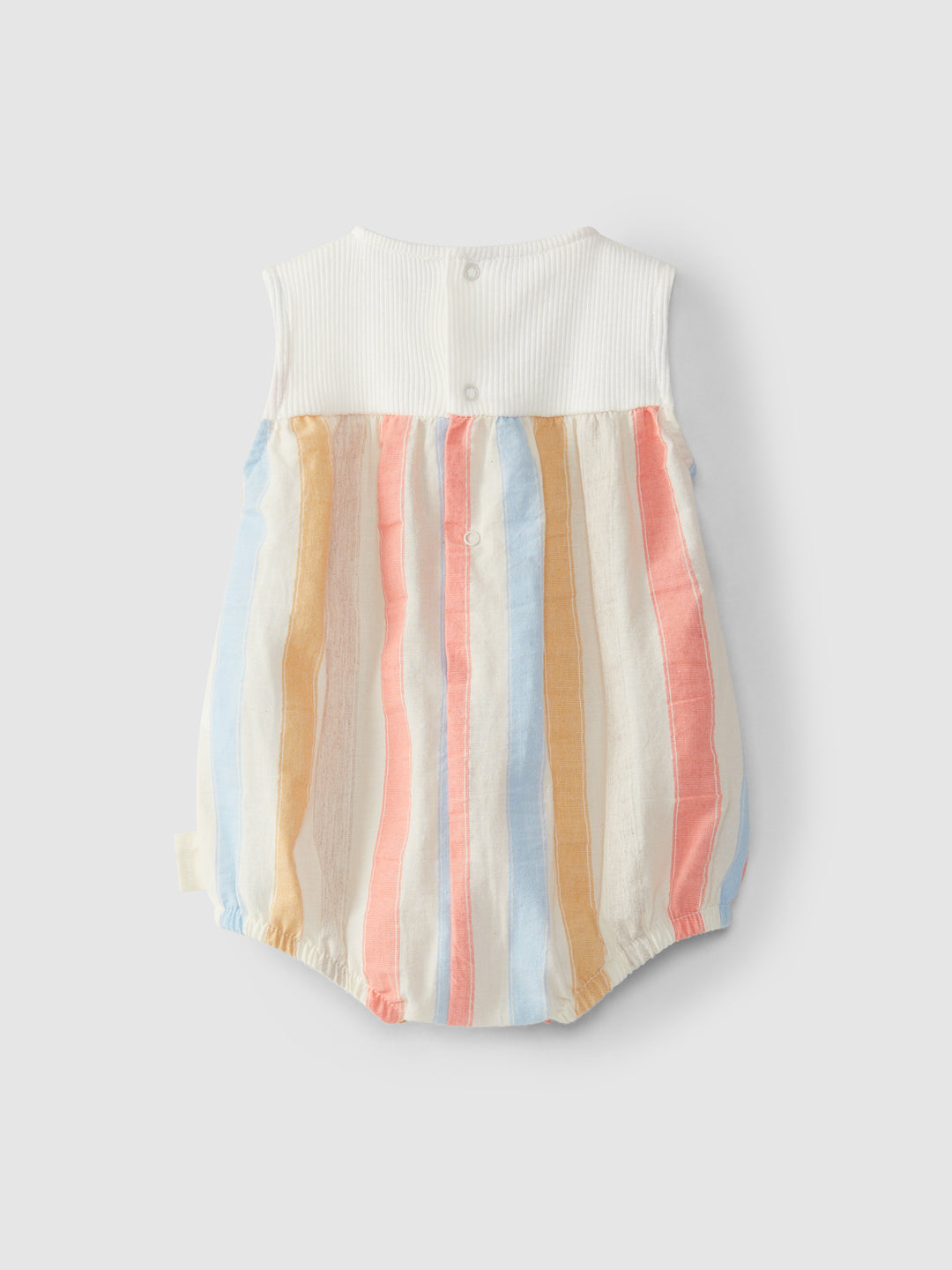 SS24 Laranjinha Baby Boys Beige Striped Romper