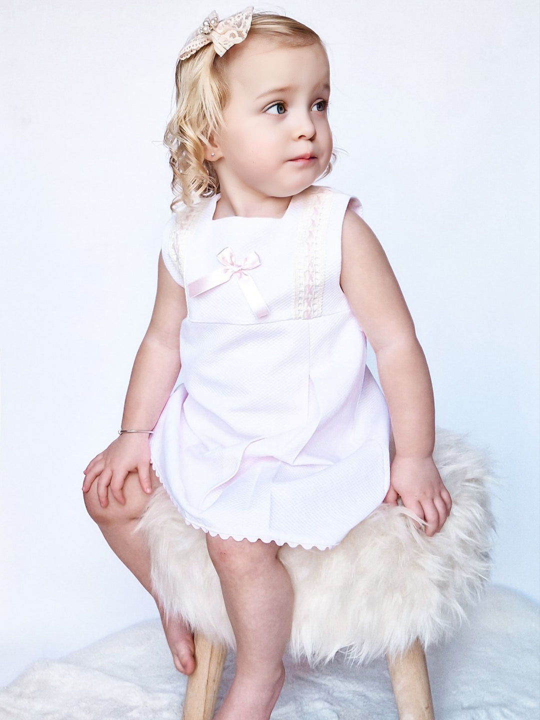 SS24 Lor Miral Girls Pink Bow Dress