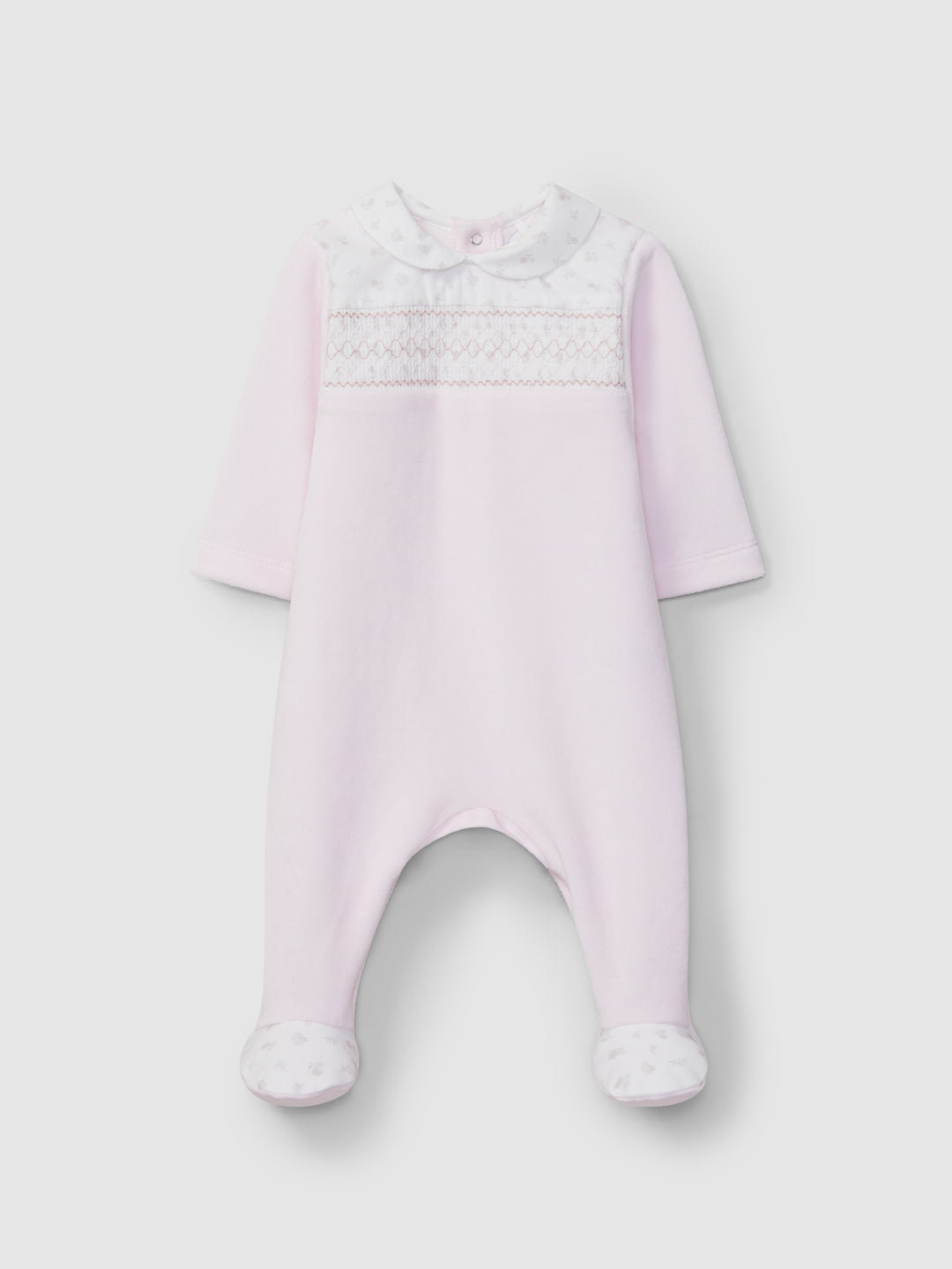 AW24 Laranjinha Baby Pink Smocked Babygrow I4021