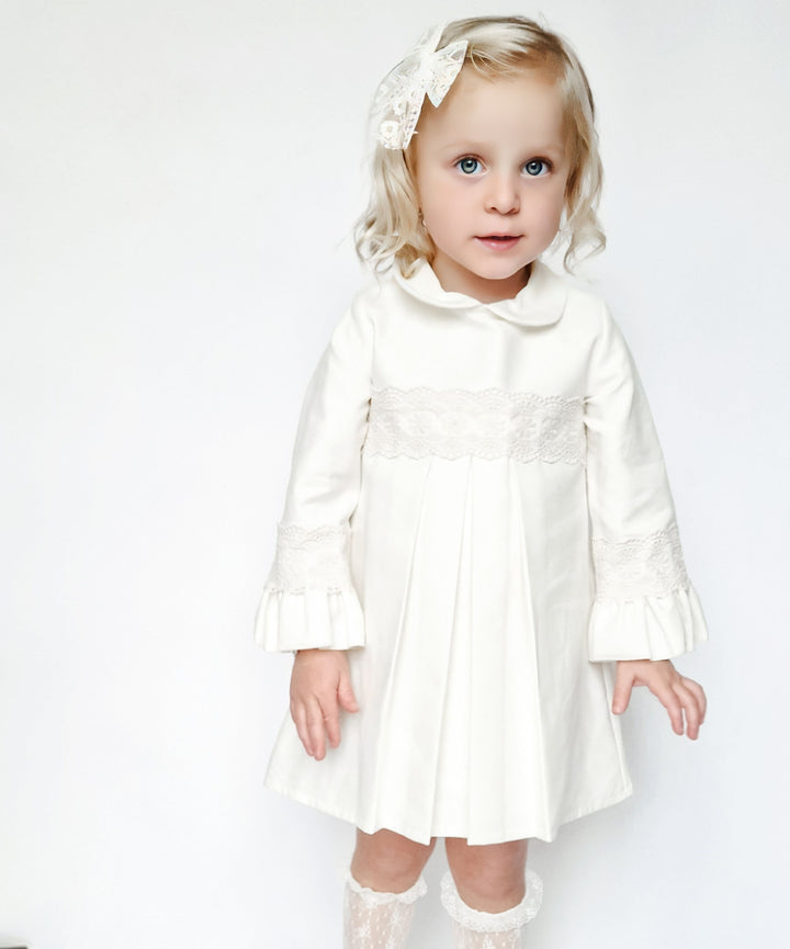 AW24 Lor Miral Girls Cream Lace Dress 42417