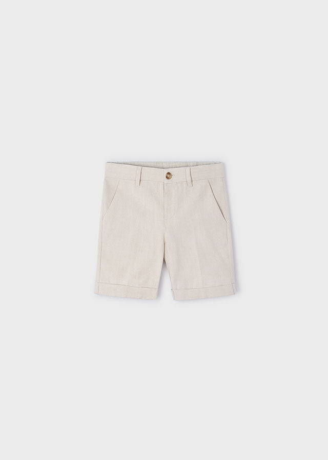 SS24 Mayoral Boys Camel Linen Shorts 3267