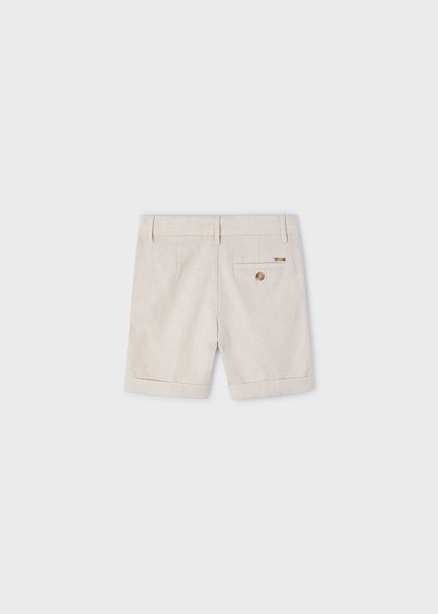 SS24 Mayoral Boys Camel Linen Shorts 3267