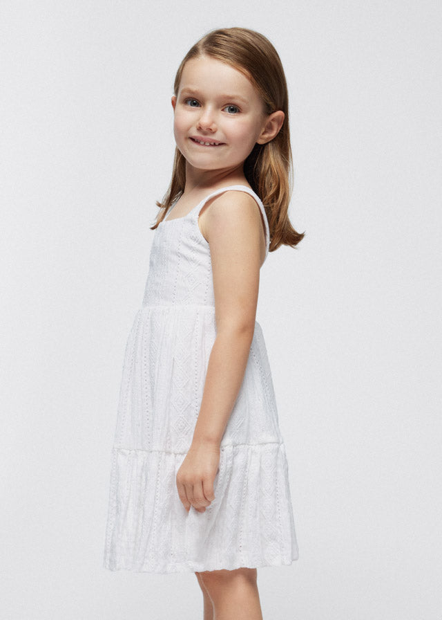 SS24 Mayoral Girls White Dress 3950