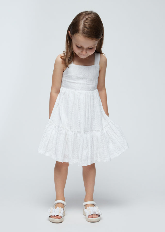 SS24 Mayoral Girls White Dress 3950