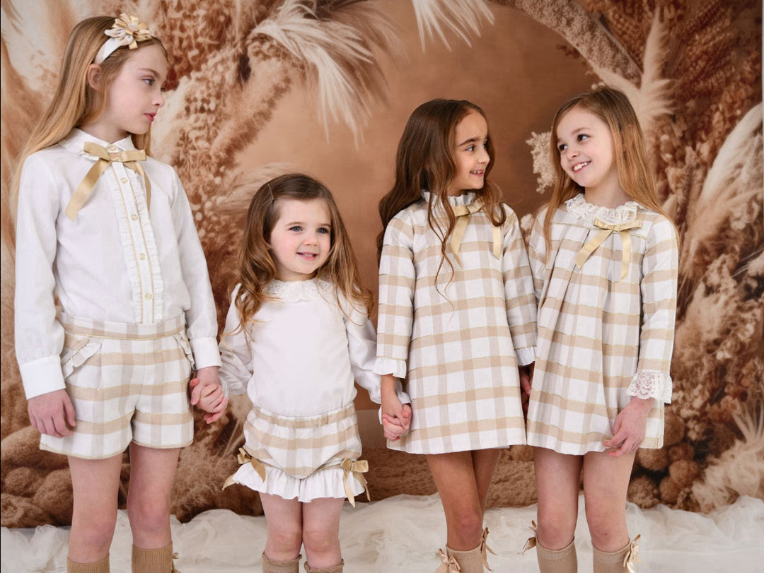 AW24 Rochy Girls Camel & White Short Set