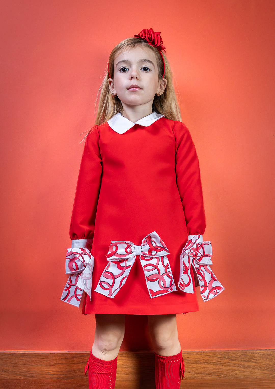 AW24 Rochy Girls Red Bow Dress