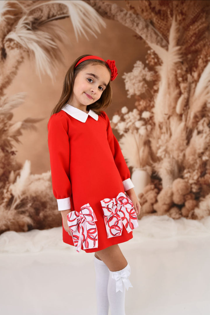 AW24 Rochy Girls Red Bow Dress