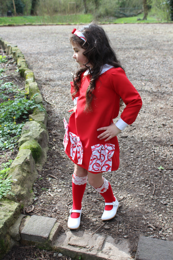 AW24 Rochy Girls Red Bow Dress