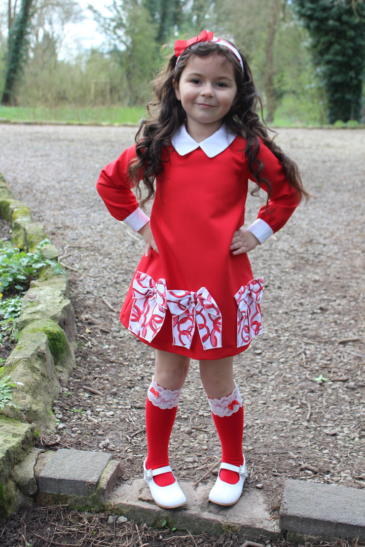 AW24 Rochy Girls Red Bow Dress