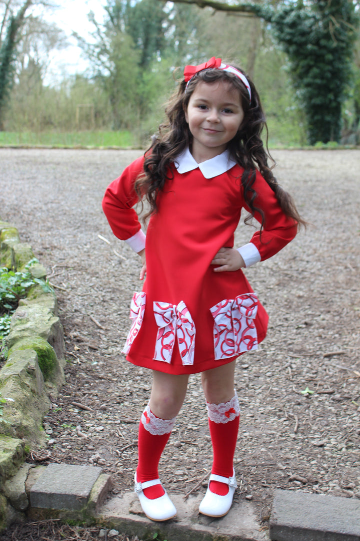 AW24 Rochy Girls Red Bow Dress