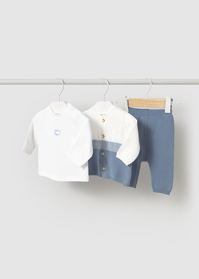 SS25 Mayoral Baby Boys Three-Piece Knitted Set 1560