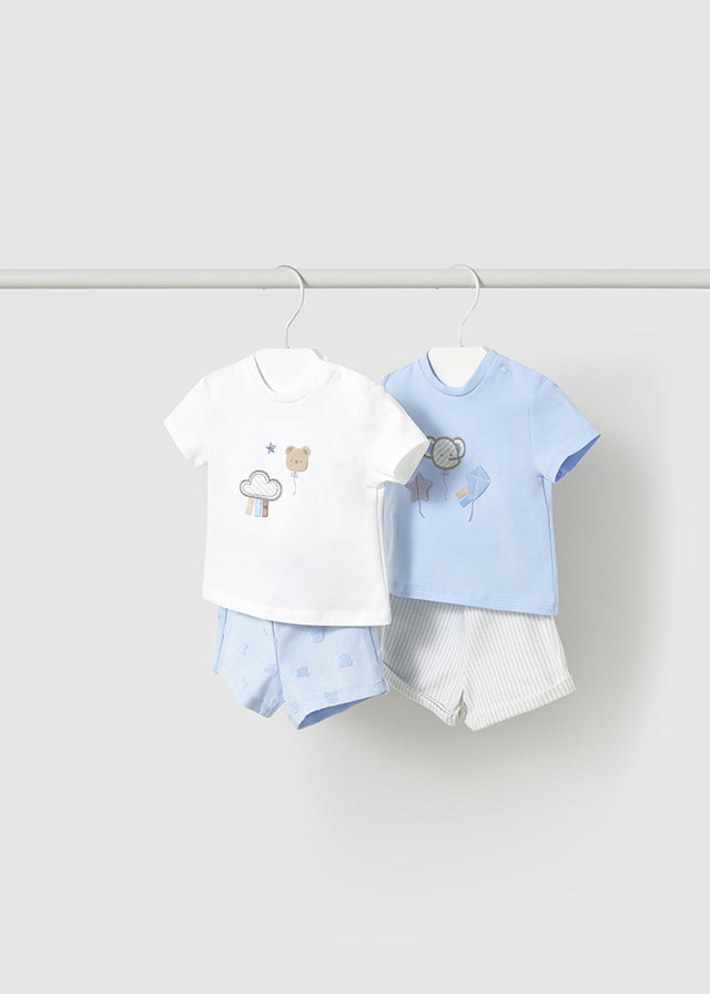 SS25 Mayoral Baby Boys Blue & White Two Pack 1662