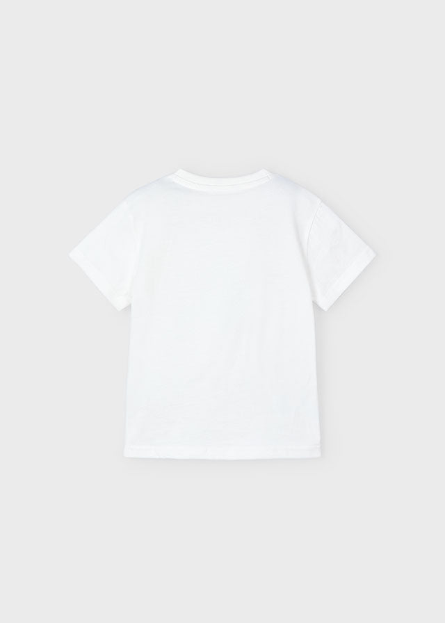 SS25 Mayoral Boys White Cotton T-Shirt 3032