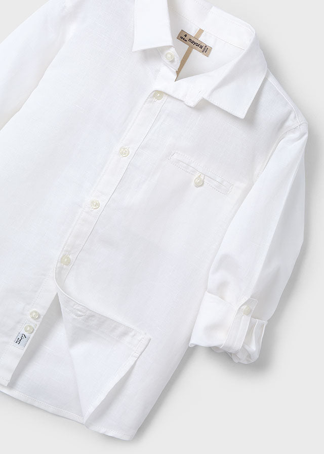 SS25 Mayoral Boys White Short Sleeved Shirt 3121