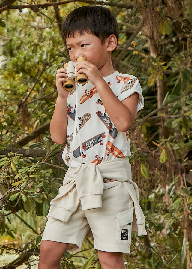 SS25 Mayoral Boys Ivory Shorts 3225