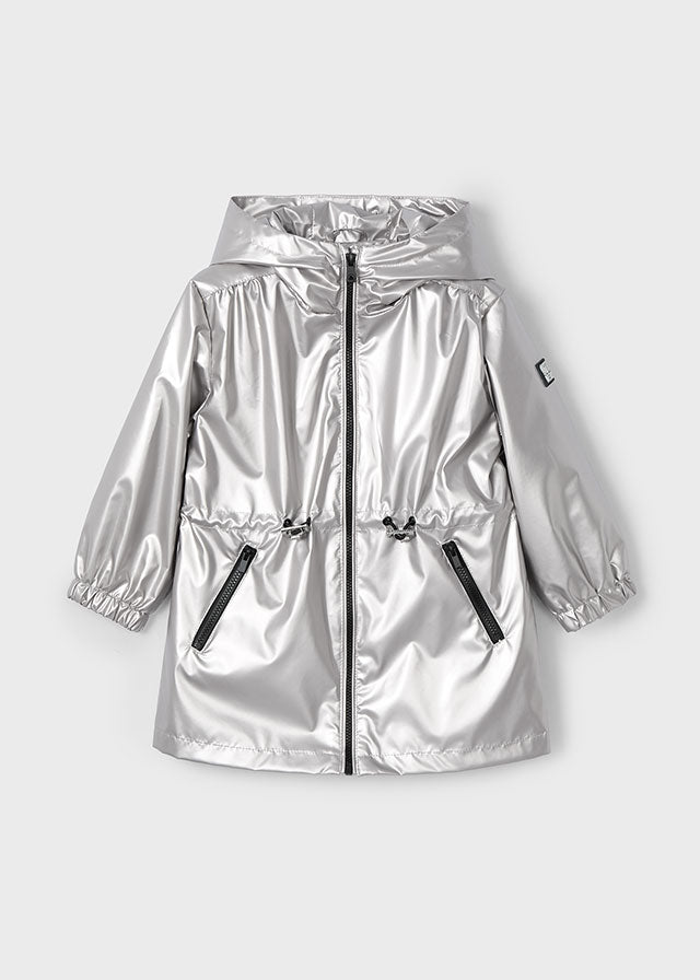 SS25 Mayoral Girls Silver Raincoat 3411