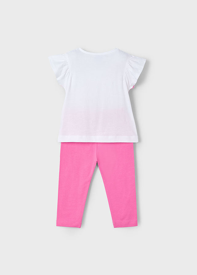 SS25 Mayoral Girls Pink Beach Leggings Set 3711