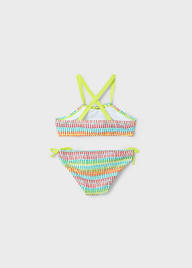 SS25 Mayoral Girls Green Striped Bikini 3715