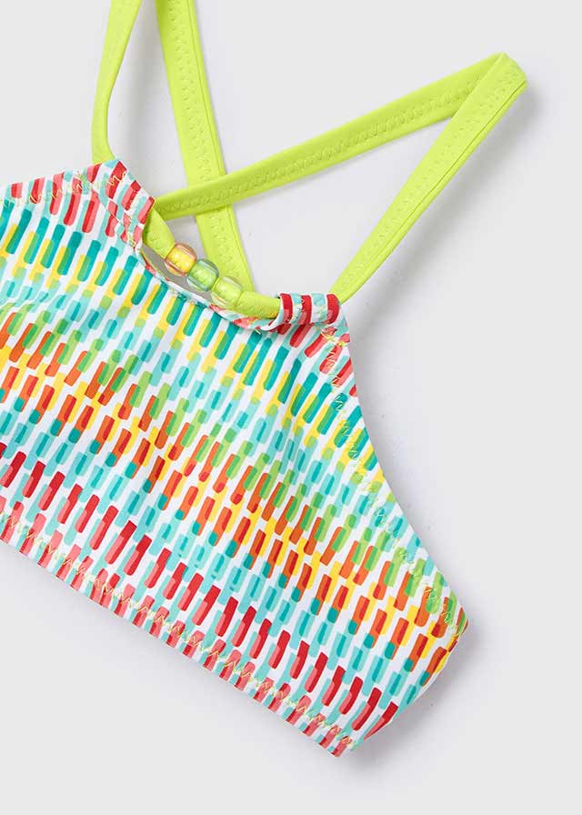 SS25 Mayoral Girls Green Striped Bikini 3715