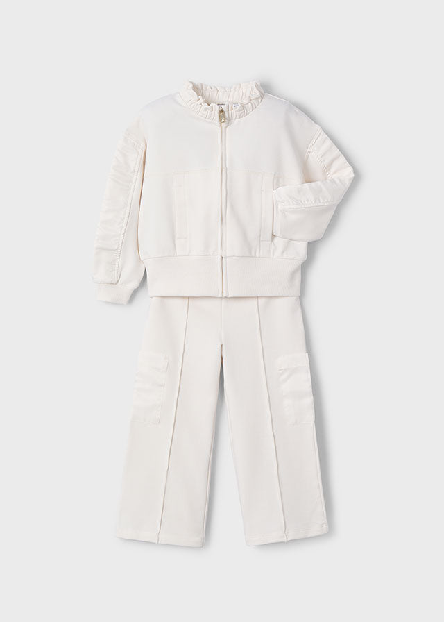 SS25 Mayoral Girls Ivory Tracksuit 3878