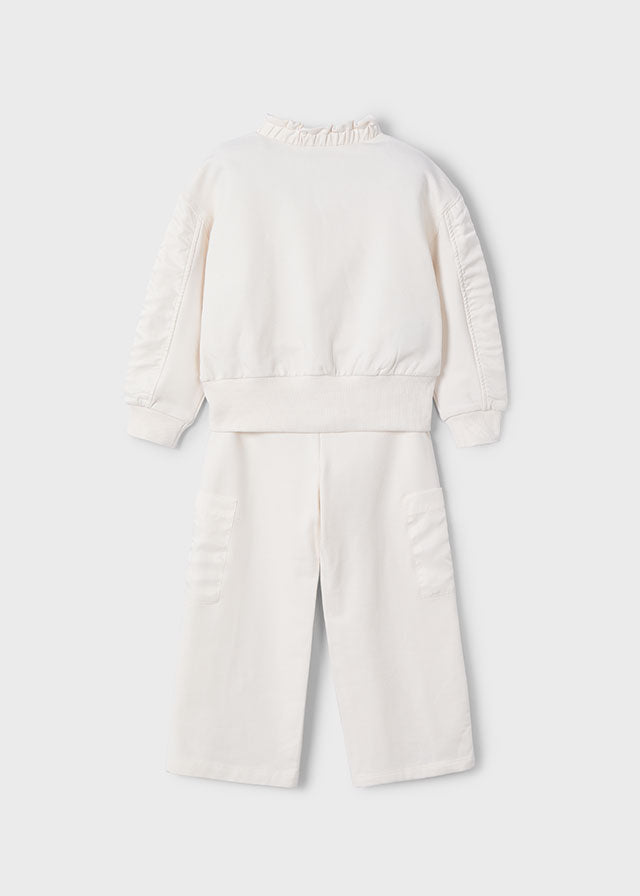 SS25 Mayoral Girls Ivory Tracksuit 3878