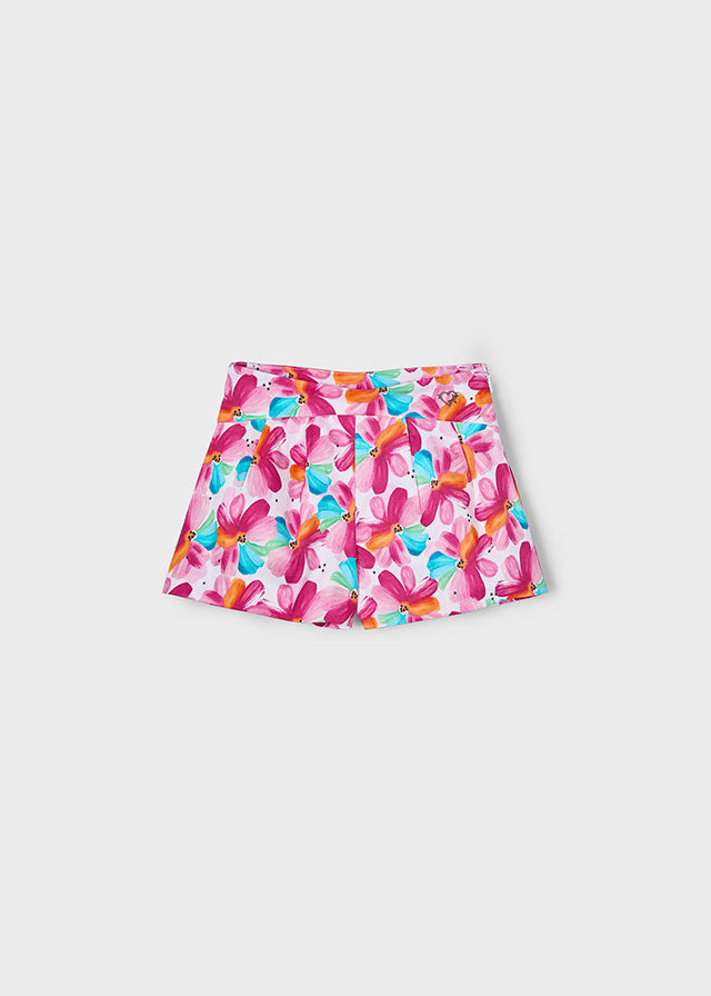 SS25 Mayoral Girls Pink & Turquoise Floral Print Shorts 3004 & 3905