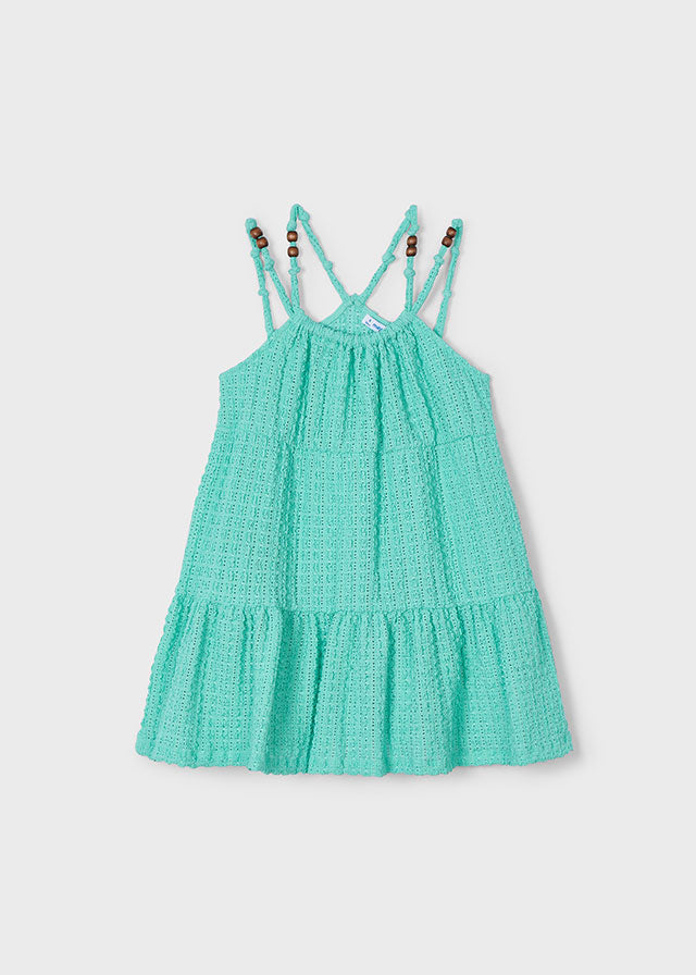 SS25 Mayoral Girls Turquoise Dress 3936