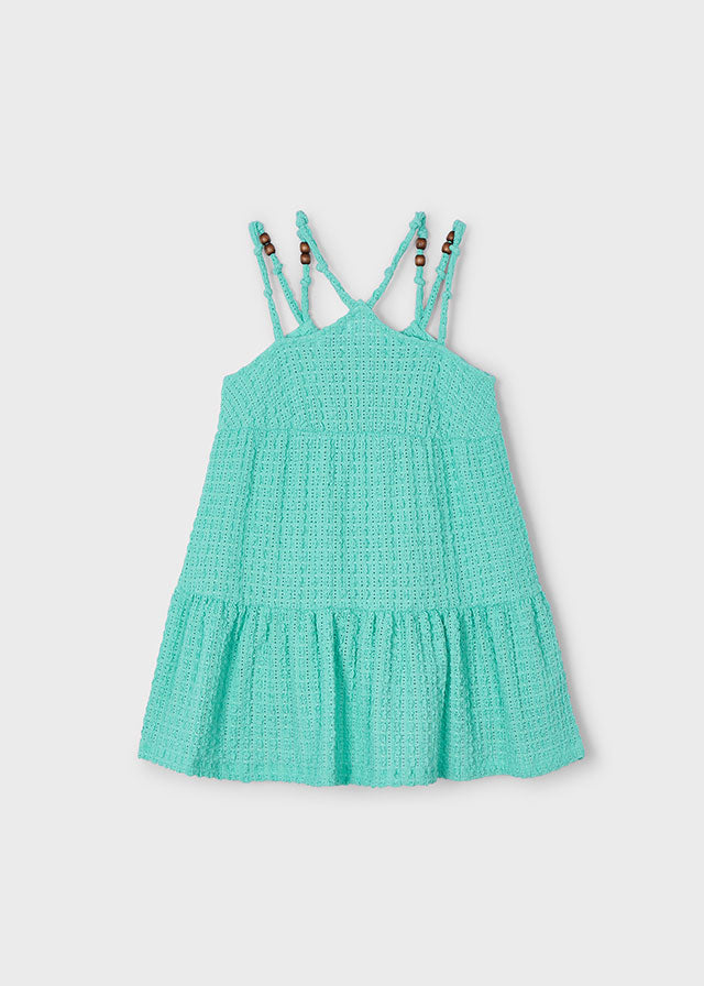 SS25 Mayoral Girls Turquoise Dress 3936