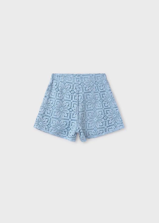 SS25 Mayoral Girls Blue Lace Shorts Set 6151 & 6213