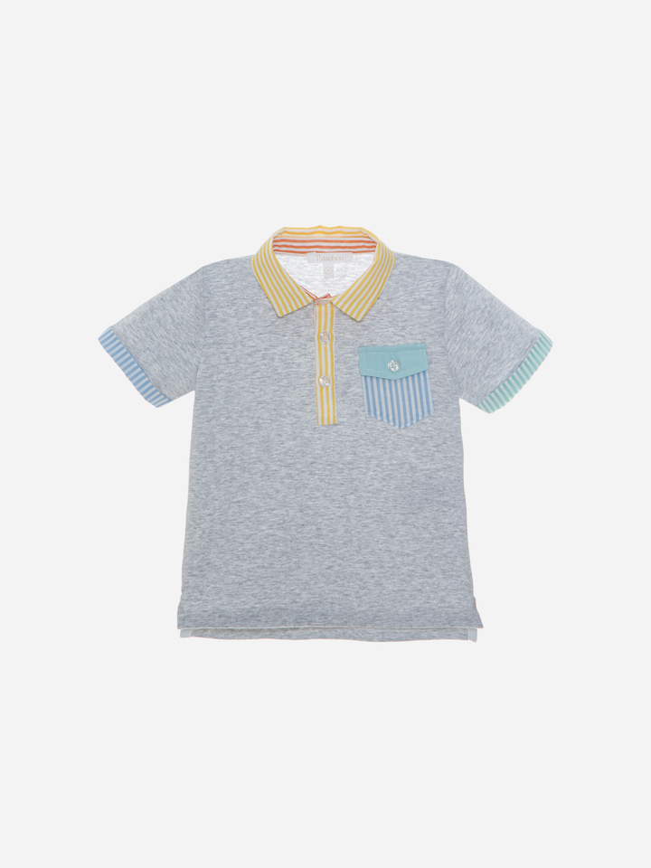 SS24 Patachou Boys Grey Polo Top