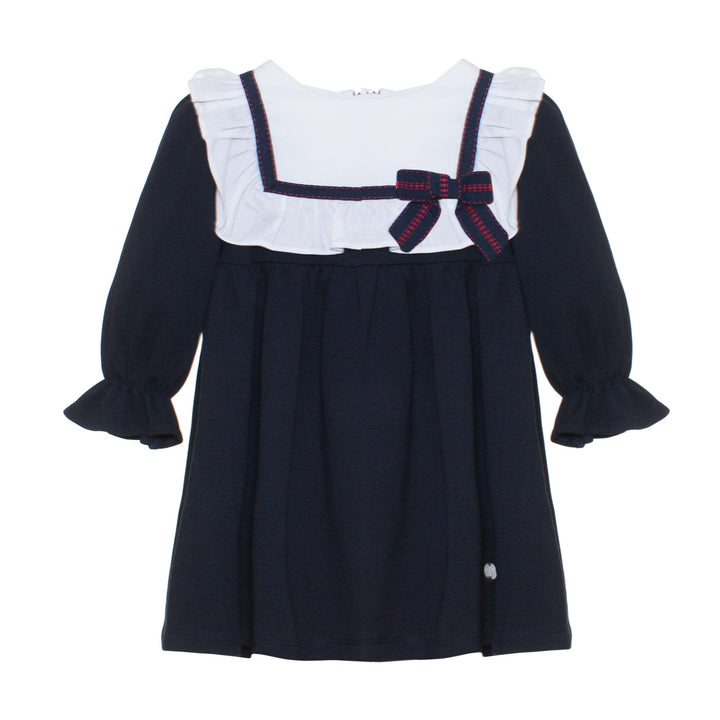 AW24 Patachou Girls Navy Blue Bow Dress