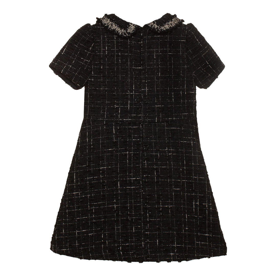 AW24 Patachou Girls Black & Gold Tweed Dress