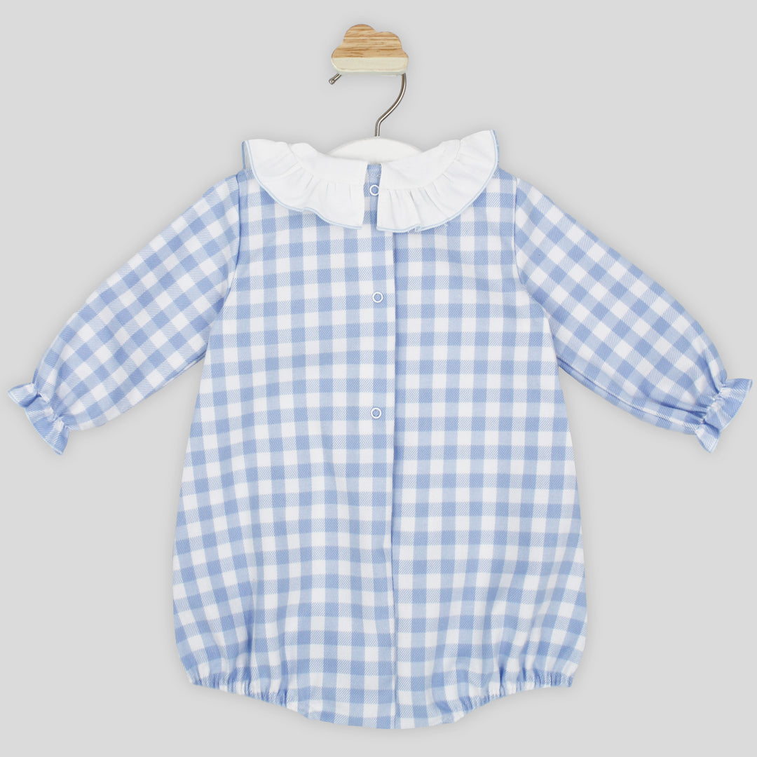 AW24 Rapife Baby Blue & White Check Romper 4207