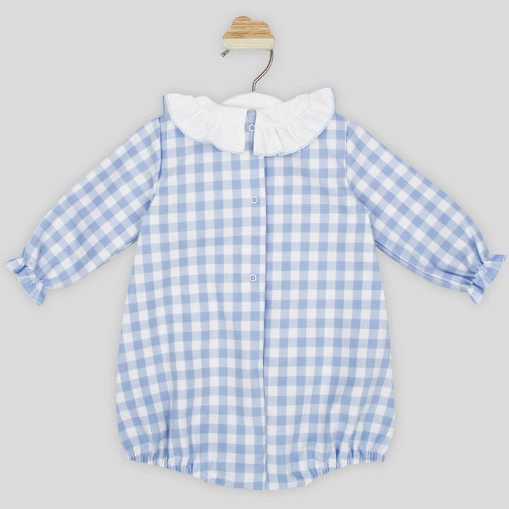 AW24 Rapife Baby Blue & White Check Romper 4207