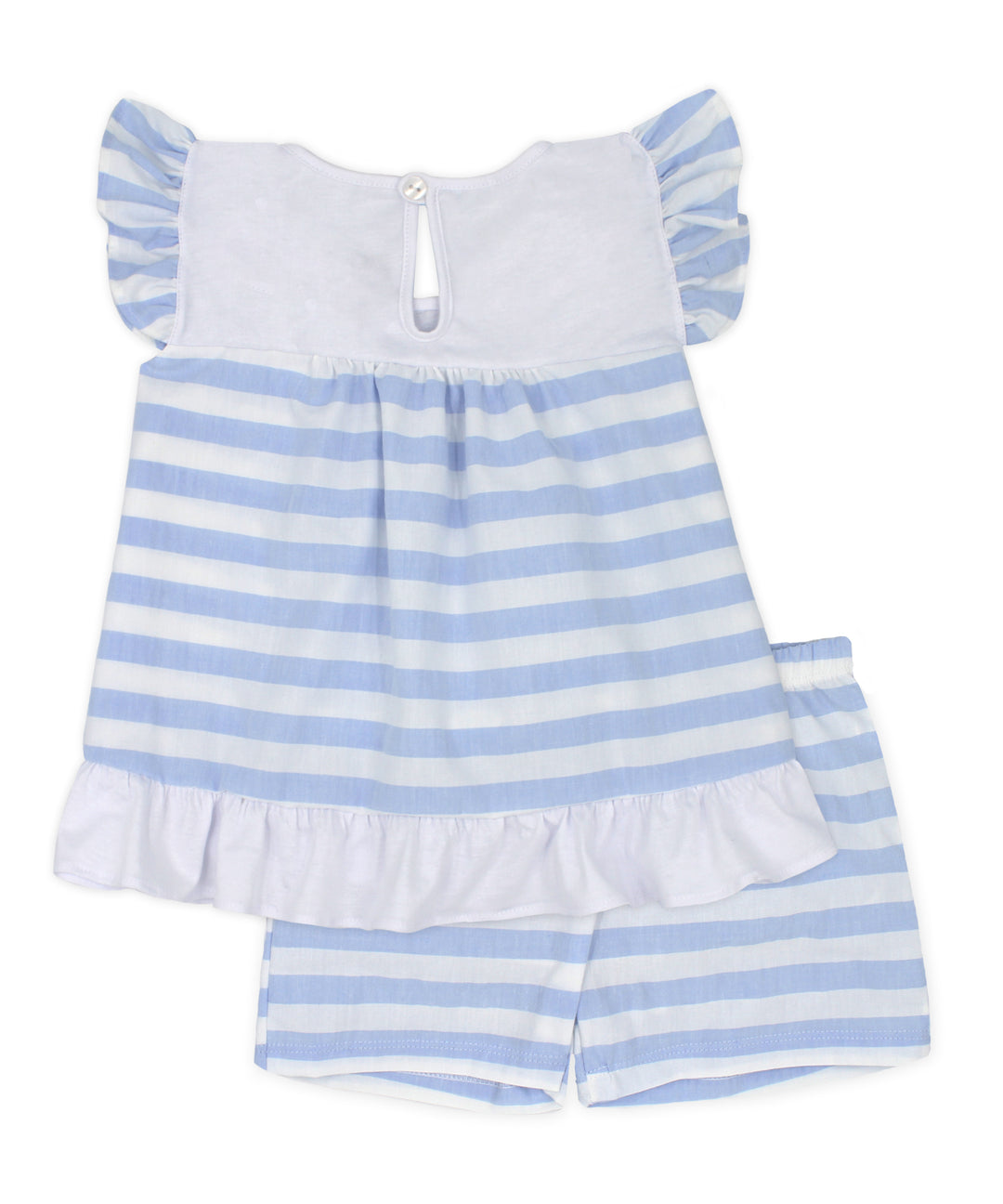 SS24 Rapife Girls Blue & White Striped Shorts Set