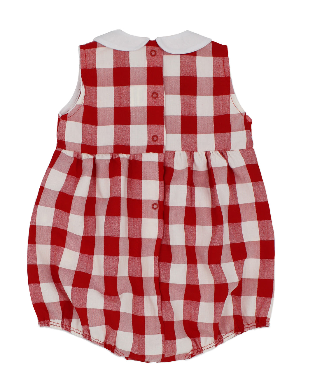 SS24 Rapife Baby Red Check Peter Pan Collar Romper