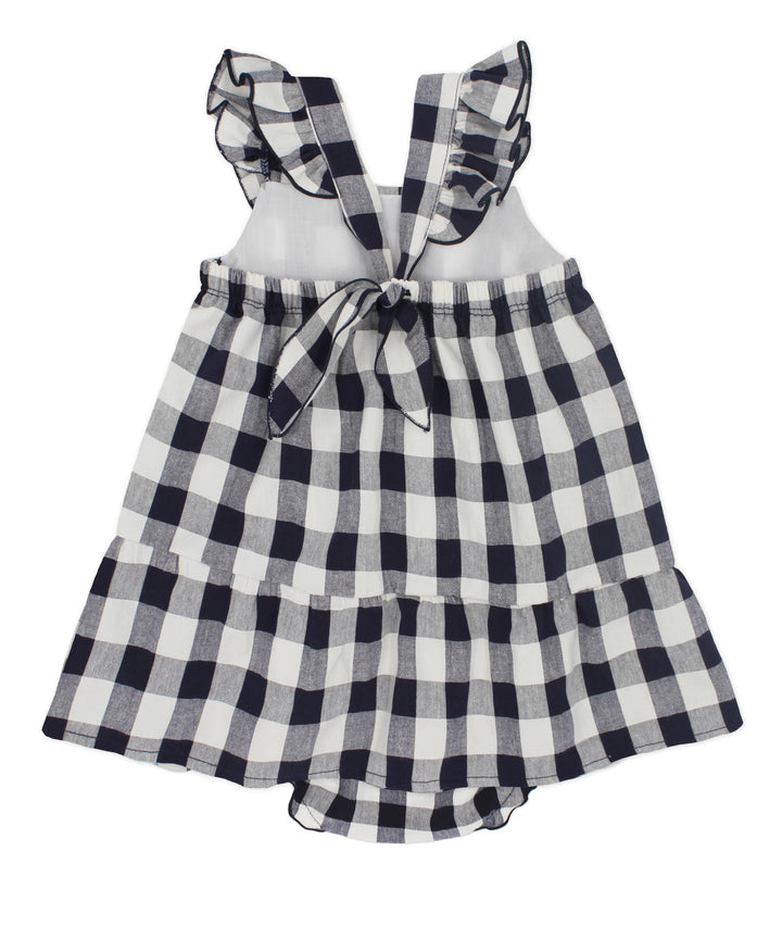 SS24 Rapife Girls Navy Blue & White Check Dress