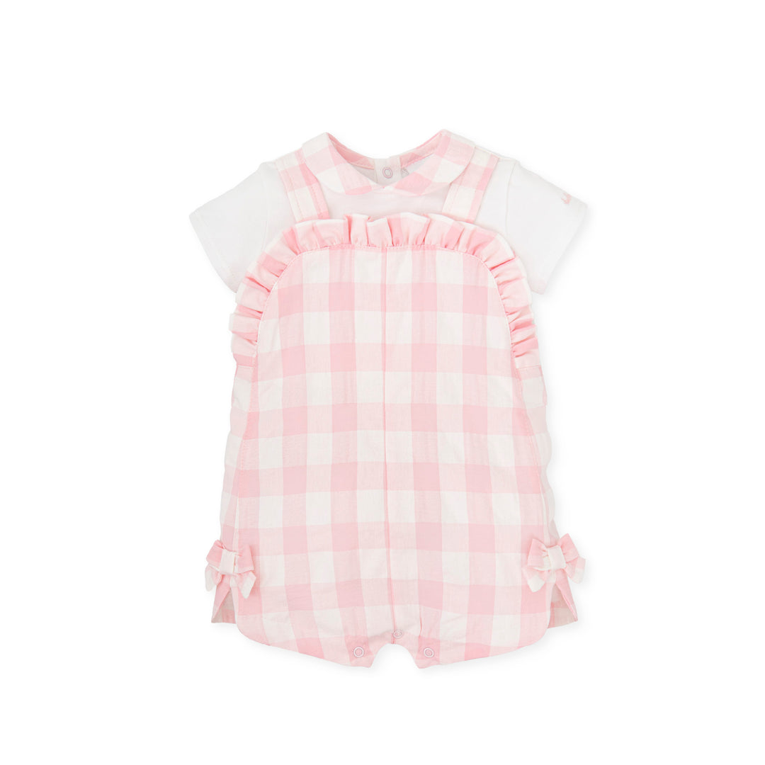 SS24 Tutto Piccolo Baby Girls Pink & White Check Romper