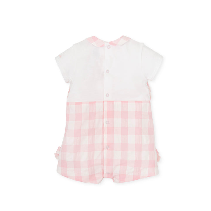 SS24 Tutto Piccolo Baby Girls Pink & White Check Romper