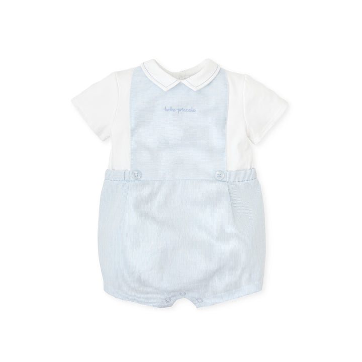 SS24 Tutto Piccolo Baby Boys Blue & White Stripe Romper